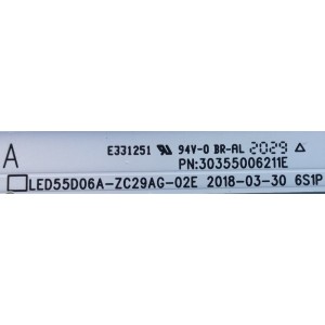 KIT DE LED'S PARA TV JVC / KONKA (10 PIEZAS) / NUMERO DE PARTE LED55D06A-ZC29AG-02E / LED55D06B-ZC29AG-02E / 30355006211E / 30355006212E / 55000M0JS / 200817AC05 / 200814BC05 / PANEL LC546PU4L / MODELOS LT-55MAW705 / 55U55A